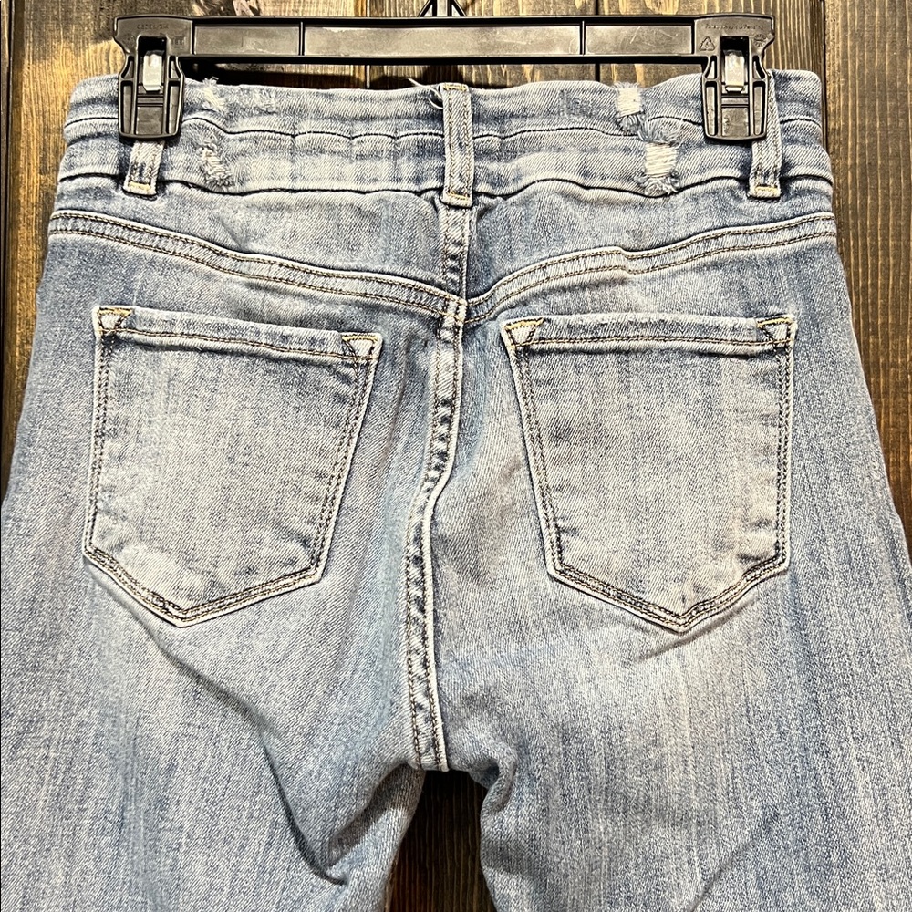KanCan High Rise Super Flare Jeans 28 Distressed Denim Medium Stretch Boho 30 - Picture 8 of 12